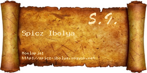 Spicz Ibolya névjegykártya